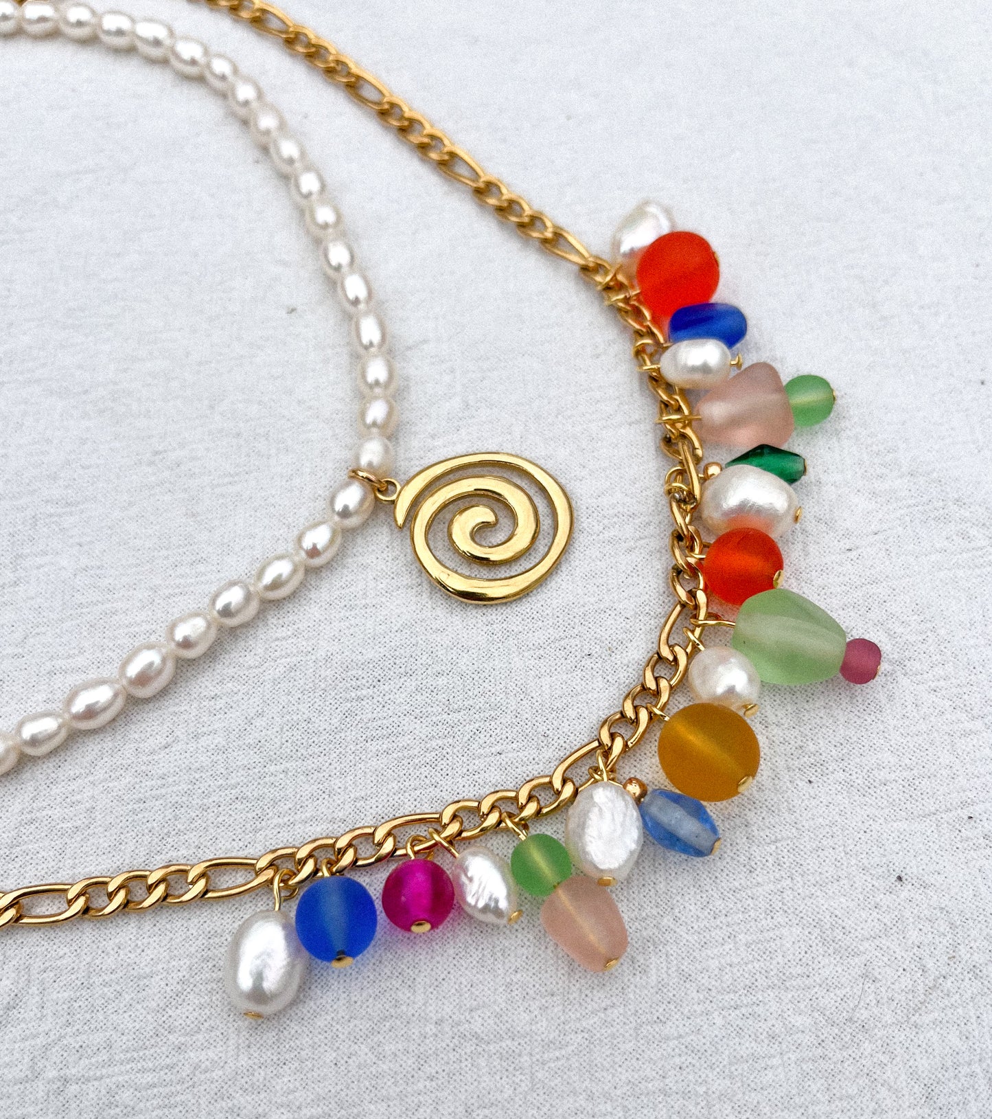 SPIRAL PEARL NECKLACE