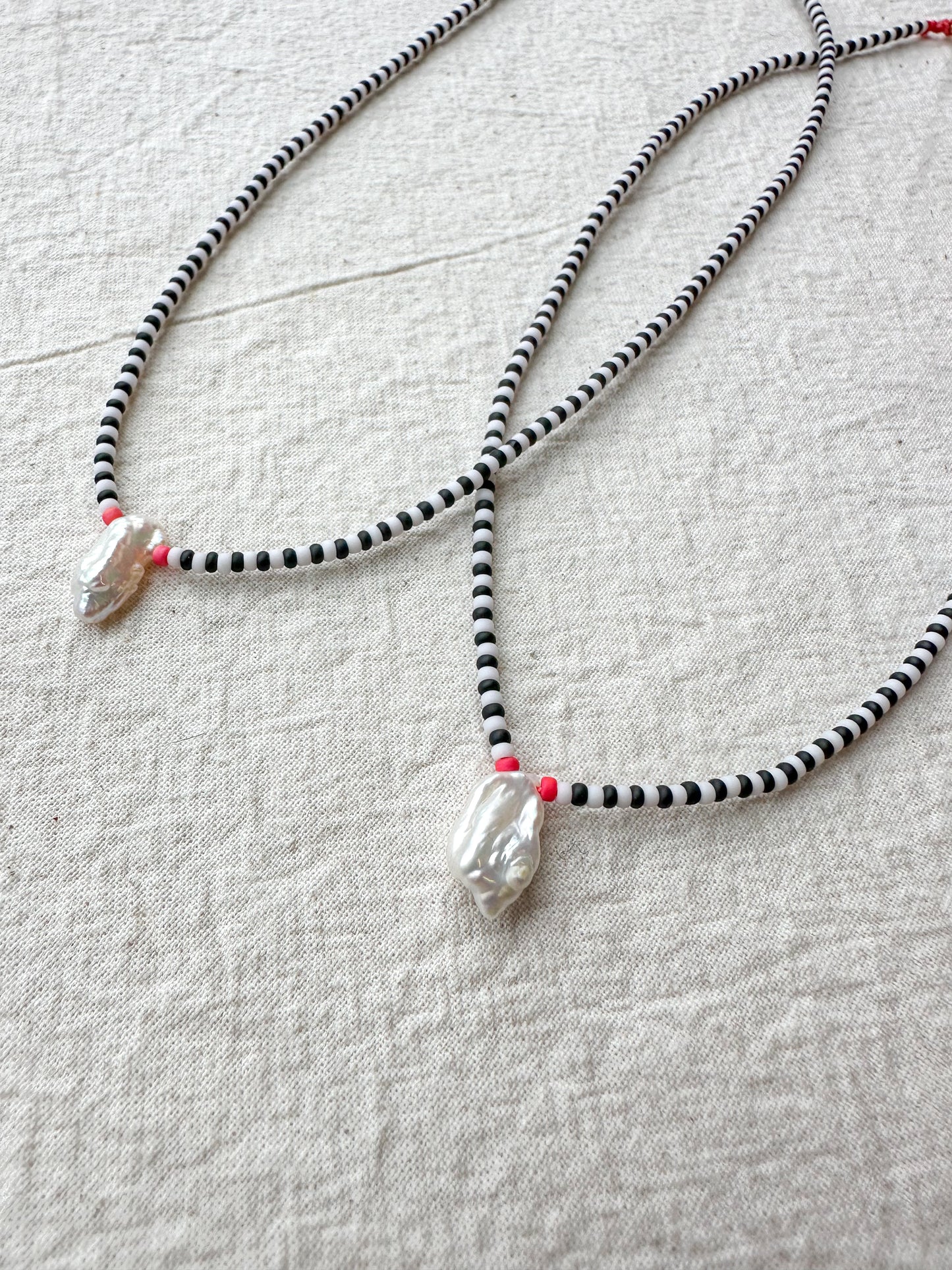 Checkers with Baroque Pearl Pendant