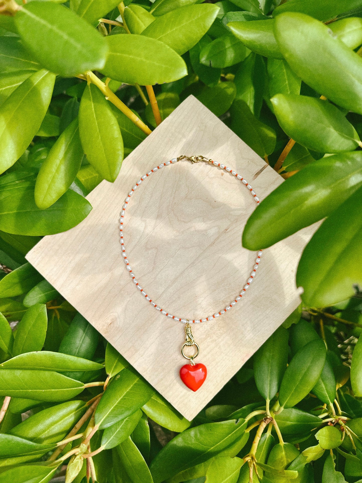 Vintage Pearls & Handheld Heart Pendant